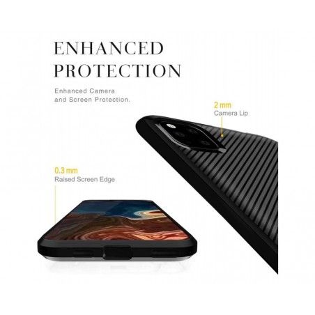 Funda Silicona Gel Tpu Nuevo Carbon Negra para Iphone 12 / 12 Pro (6.1)