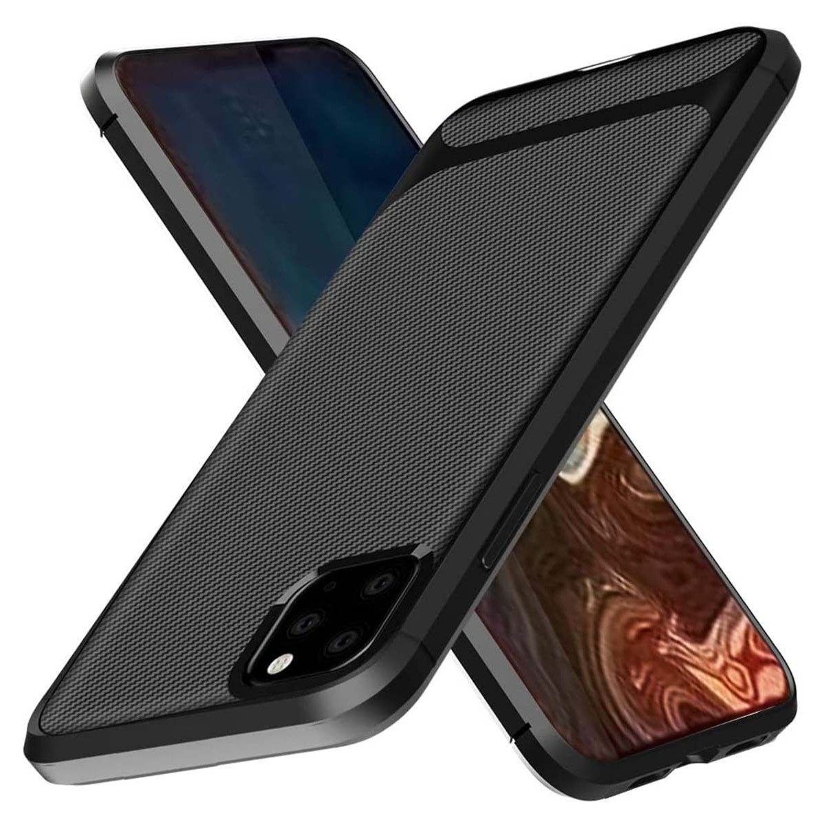 Funda Silicona Gel Tpu Nuevo Carbon Negra para Iphone 12 Mini (5.4)