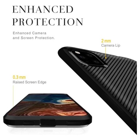 Funda Silicona Gel Tpu Nuevo Carbon Negra para Iphone 12 Mini (5.4)