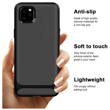 Funda Silicona Gel Tpu Nuevo Carbon Negra para Iphone 12 Mini (5.4)