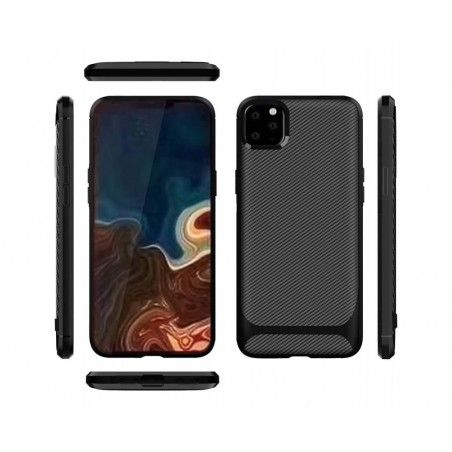 Funda Silicona Gel Tpu Nuevo Carbon Negra para Iphone 12 Pro Max (6.7)