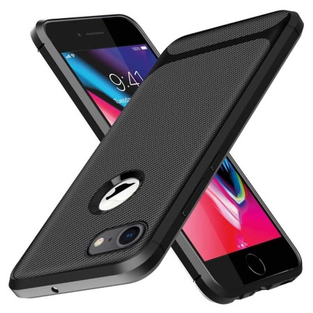 Funda Silicona Gel Tpu Nuevo Carbon Negra para Iphone 7 / 8 / SE 2020