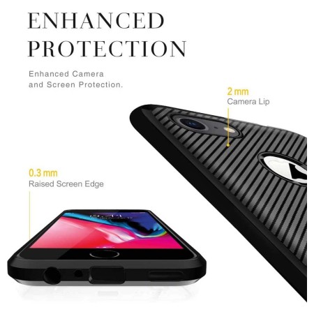 Funda Silicona Gel Tpu Nuevo Carbon Negra para Iphone 7 / 8 / SE 2020