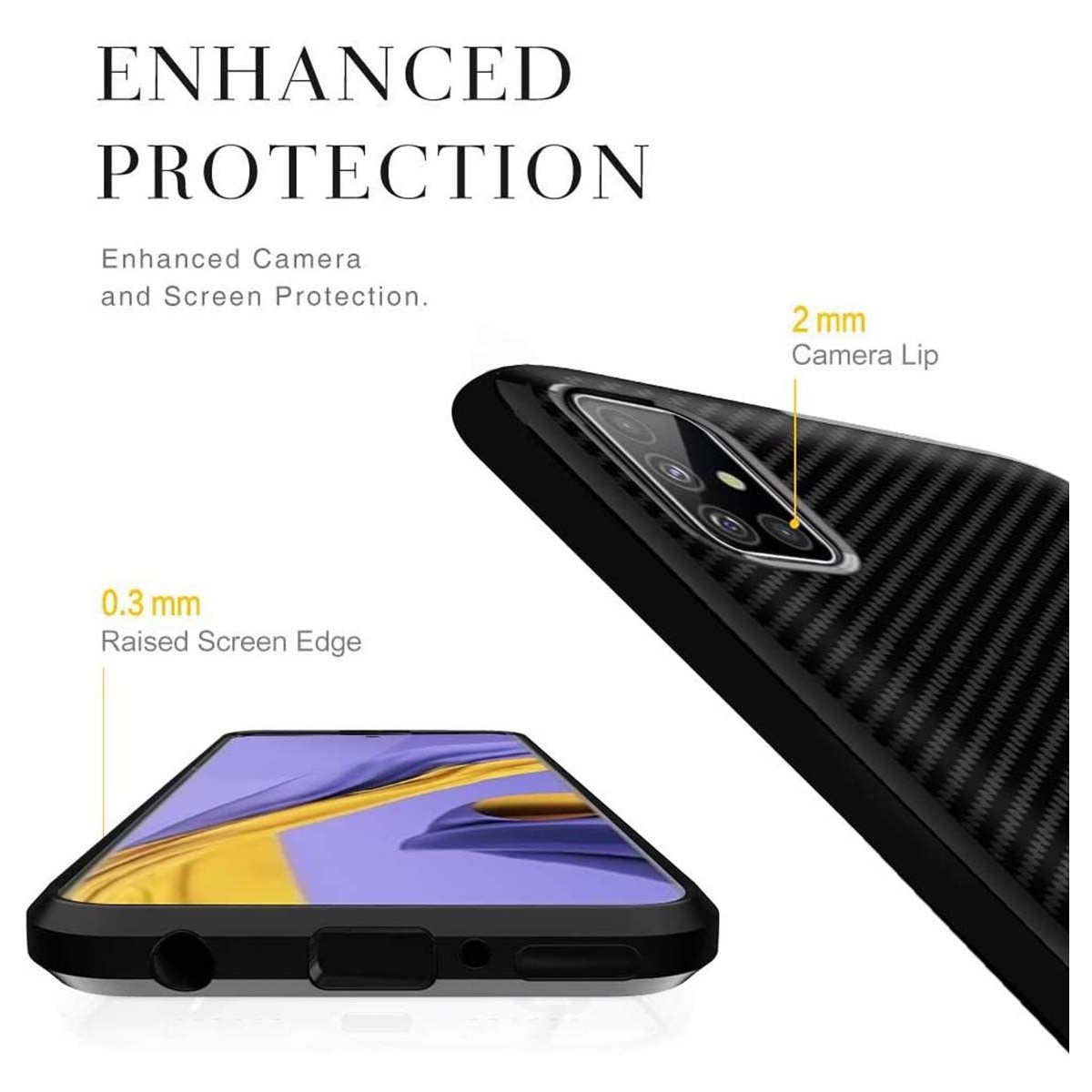 Funda Silicona Gel Tpu Nuevo Carbon Negra para Samsung Galaxy A21s