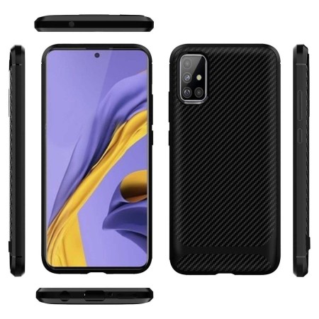 Funda Silicona Gel Tpu Nuevo Carbon Negra para Samsung Galaxy A31