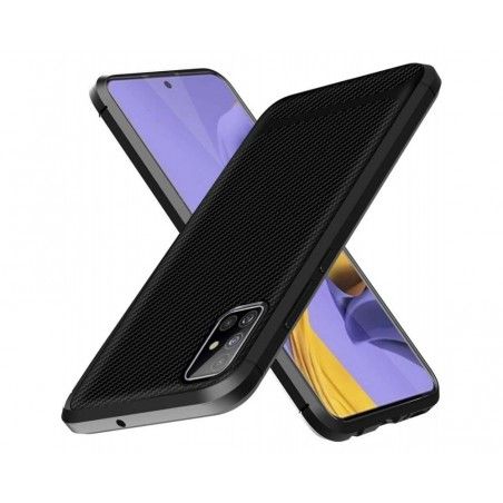 Funda Silicona Gel Tpu Nuevo Carbon Negra para Samsung Galaxy A41