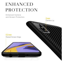 Funda Silicona Gel Tpu Nuevo Carbon Negra para Samsung Galaxy A41 2