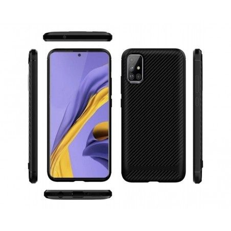 Funda Silicona Gel Tpu Nuevo Carbon Negra para Samsung Galaxy A41
