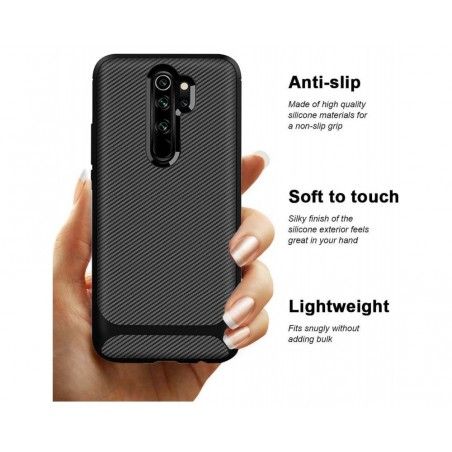 Funda Silicona Gel Tpu Nuevo Carbon Negra para Xiaomi Redmi 9