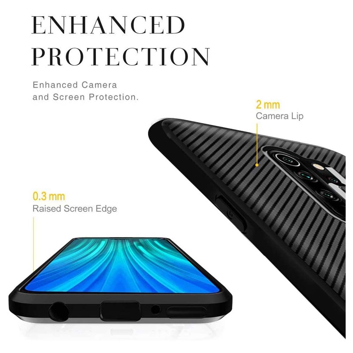 Funda Silicona Gel Tpu Nuevo Carbon Negra para Xiaomi Redmi 9A