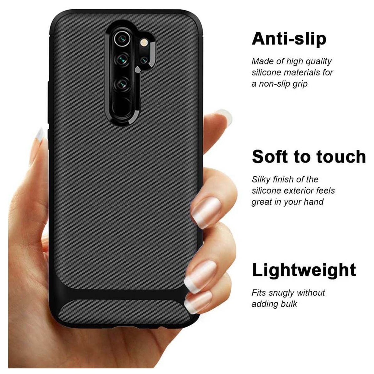 Funda Silicona Gel Tpu Nuevo Carbon Negra para Xiaomi Redmi 9A