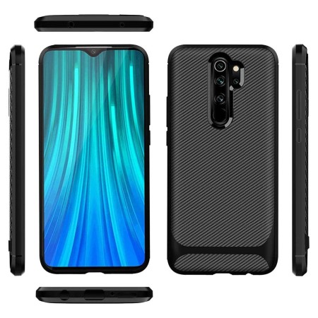 Funda Silicona Gel Tpu Nuevo Carbon Negra para Xiaomi Redmi 9A