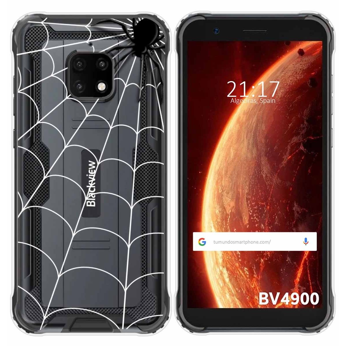 Funda Gel Transparente para Blackview BV4900 / BV4900 Pro diseño Araña Dibujos