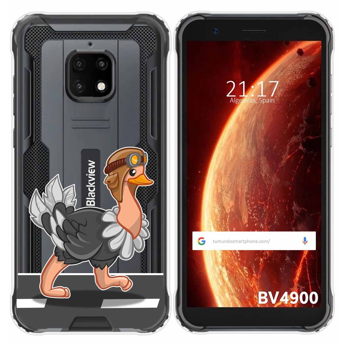 Funda Gel Transparente para Blackview BV4900 / BV4900 Pro diseño Avestruz Dibujos