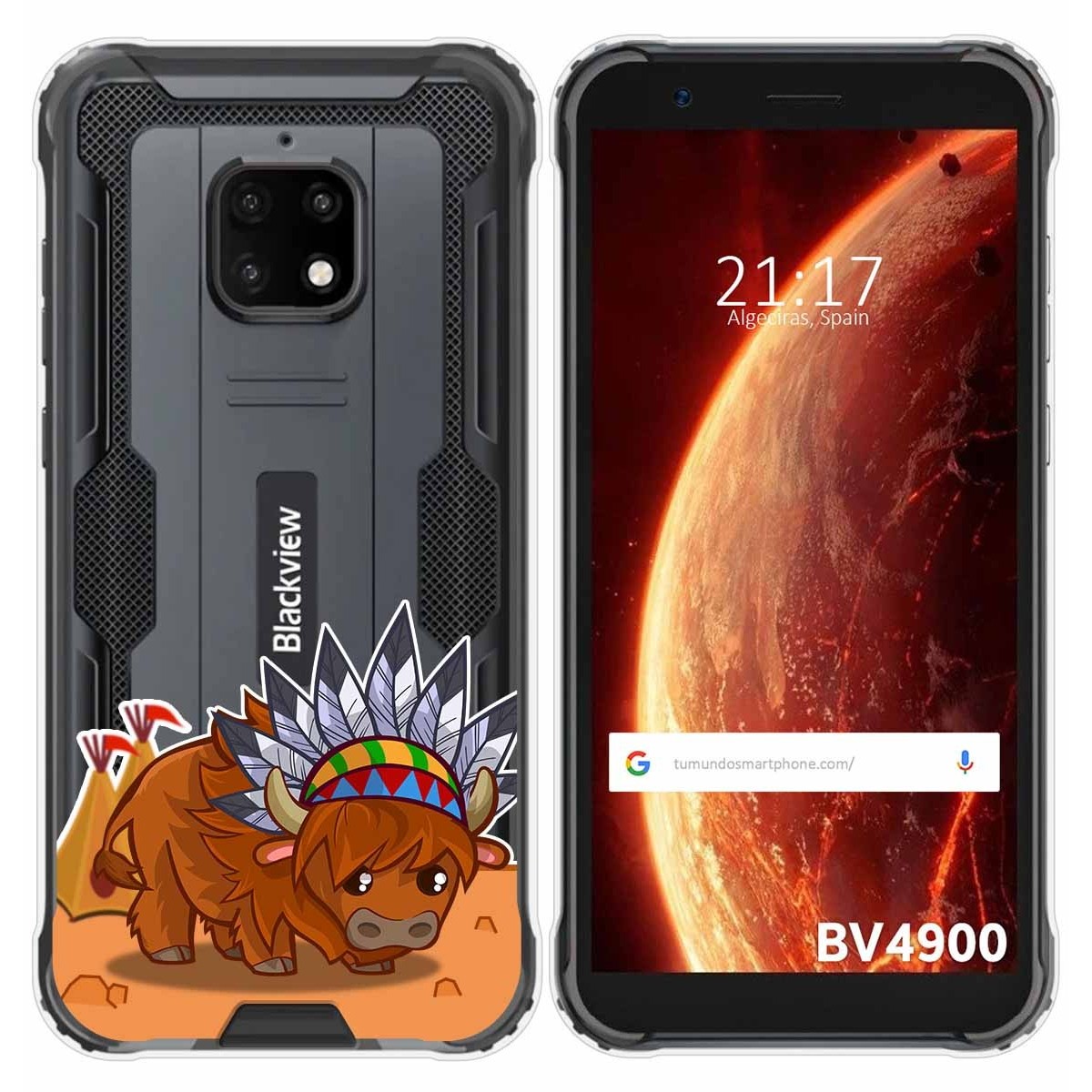 Funda Gel Transparente para Blackview BV4900 / BV4900 Pro diseño Bufalo Dibujos