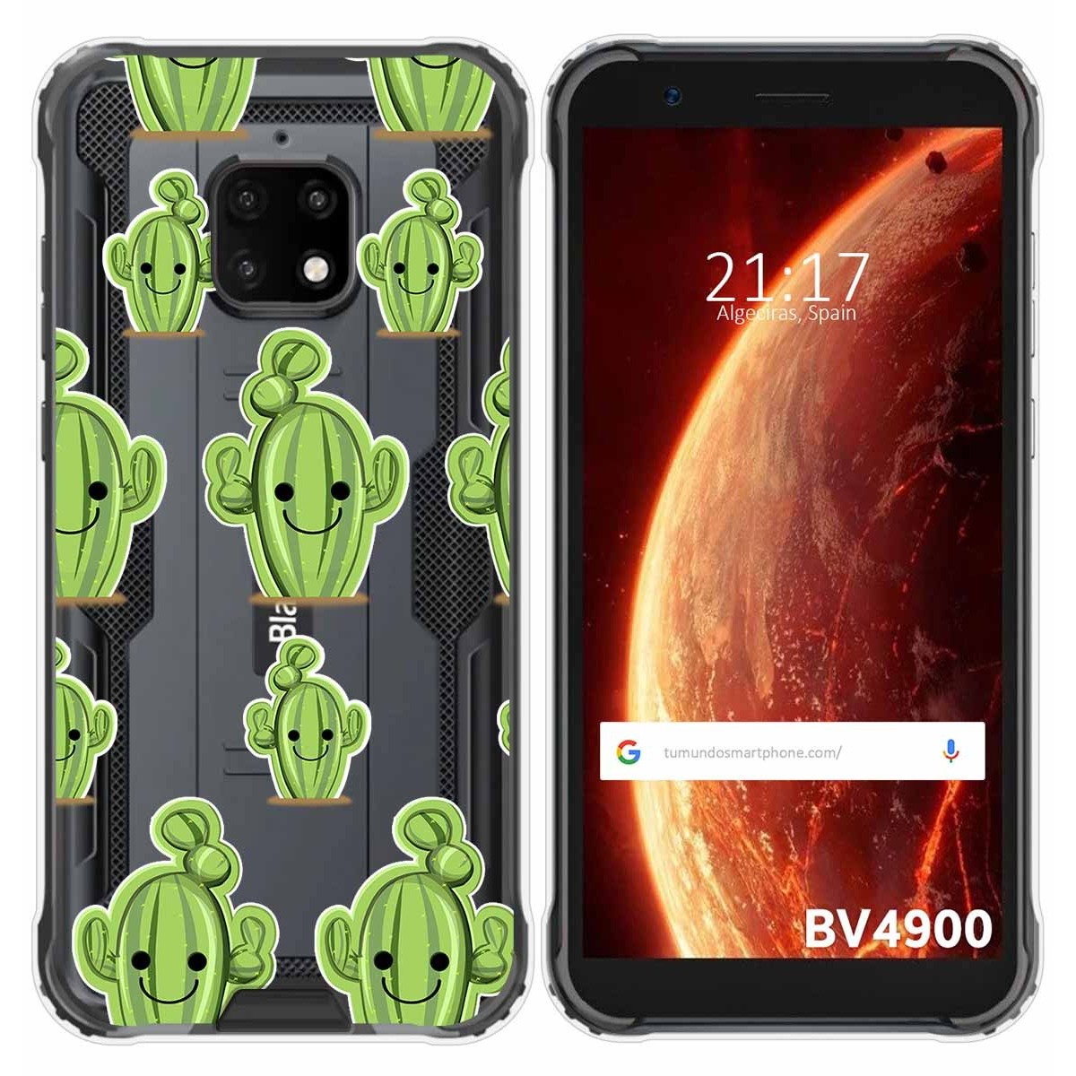 Funda Gel Transparente para Blackview BV4900 / BV4900 Pro diseño Cactus Dibujos