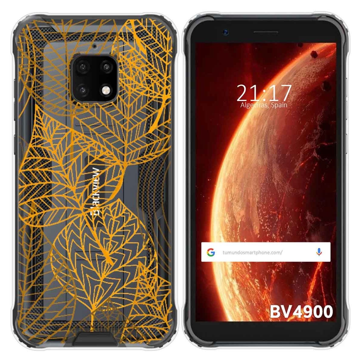 Funda Gel Transparente para Blackview BV4900 / BV4900 Pro diseño Hojas Dibujos