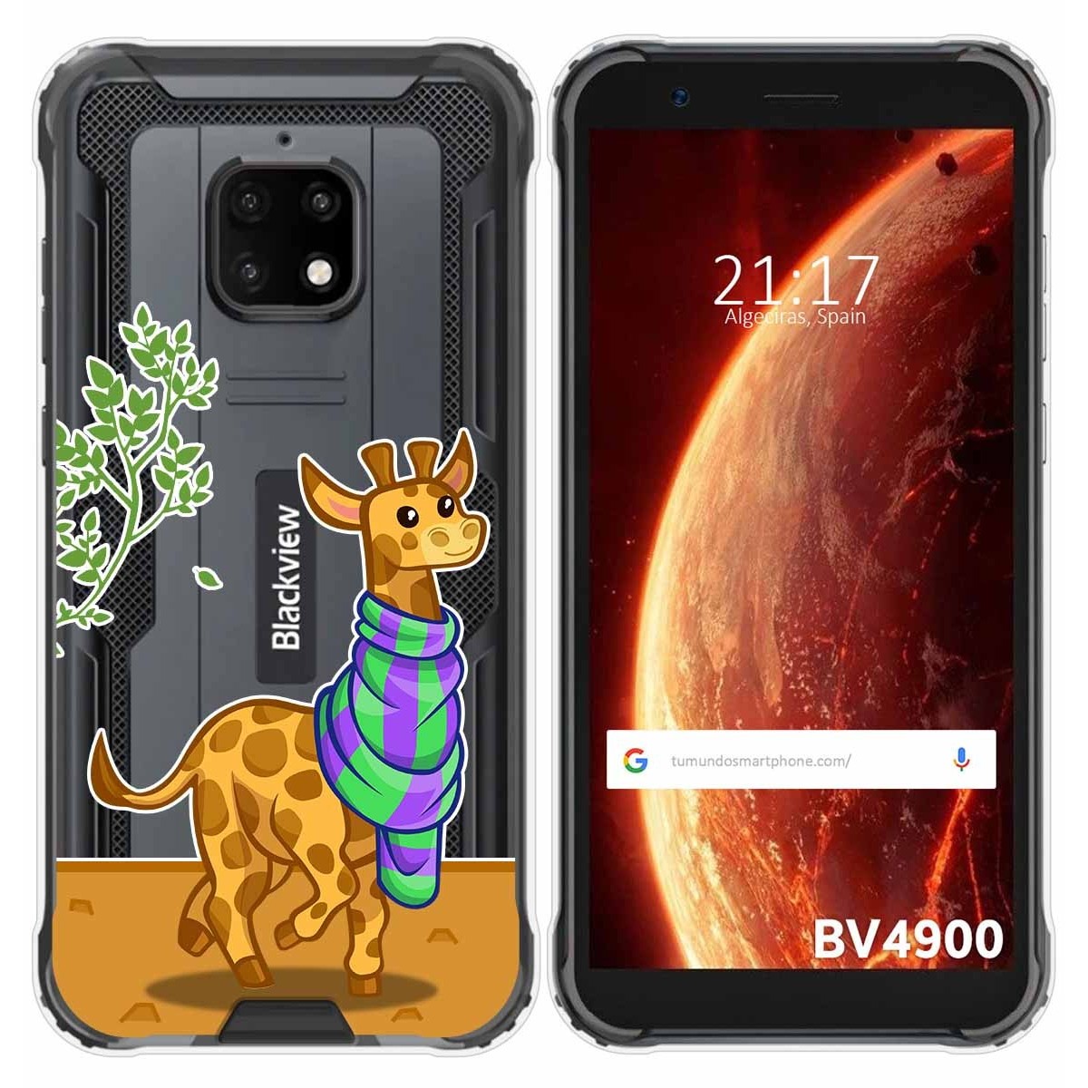 Funda Gel Transparente para Blackview BV4900 / BV4900 Pro diseño Jirafa Dibujos