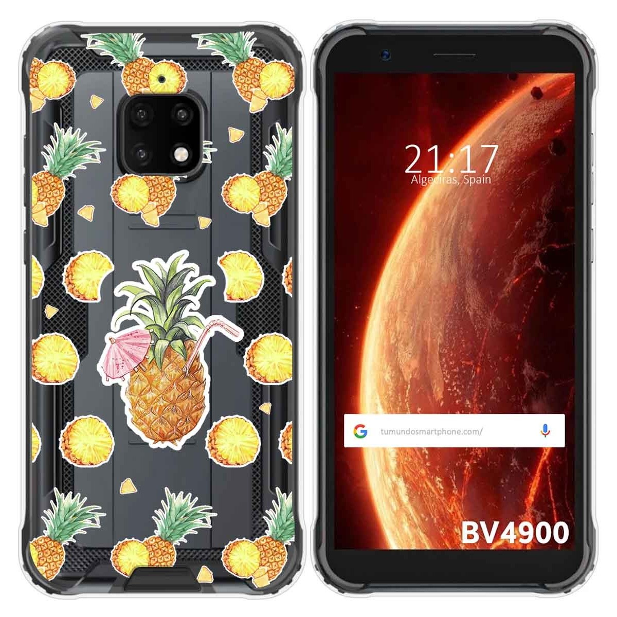 Funda Gel Transparente para Blackview BV4900 / BV4900 Pro diseño Piña Dibujos