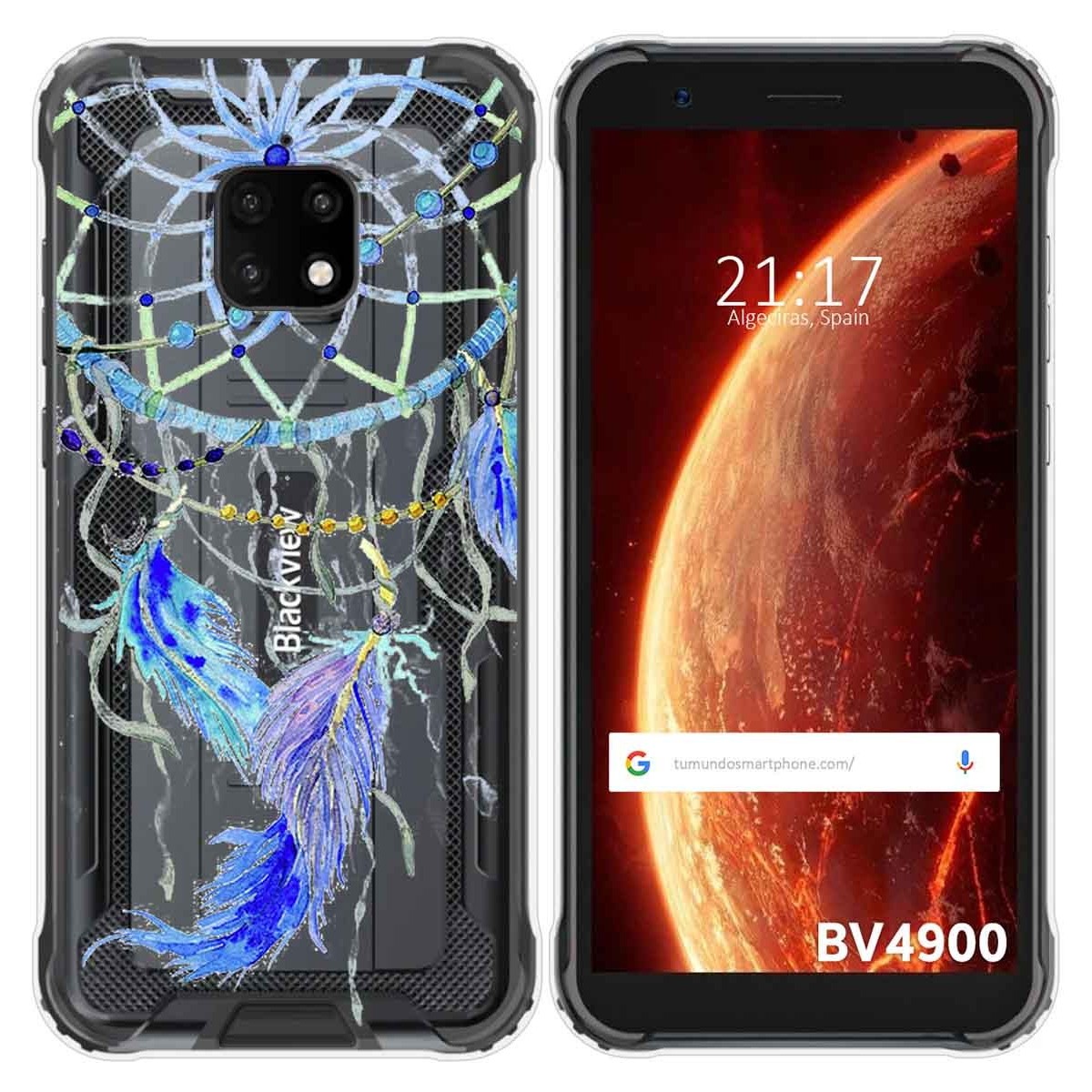 Funda Gel Transparente para Blackview BV4900 / BV4900 Pro diseño Plumas Dibujos