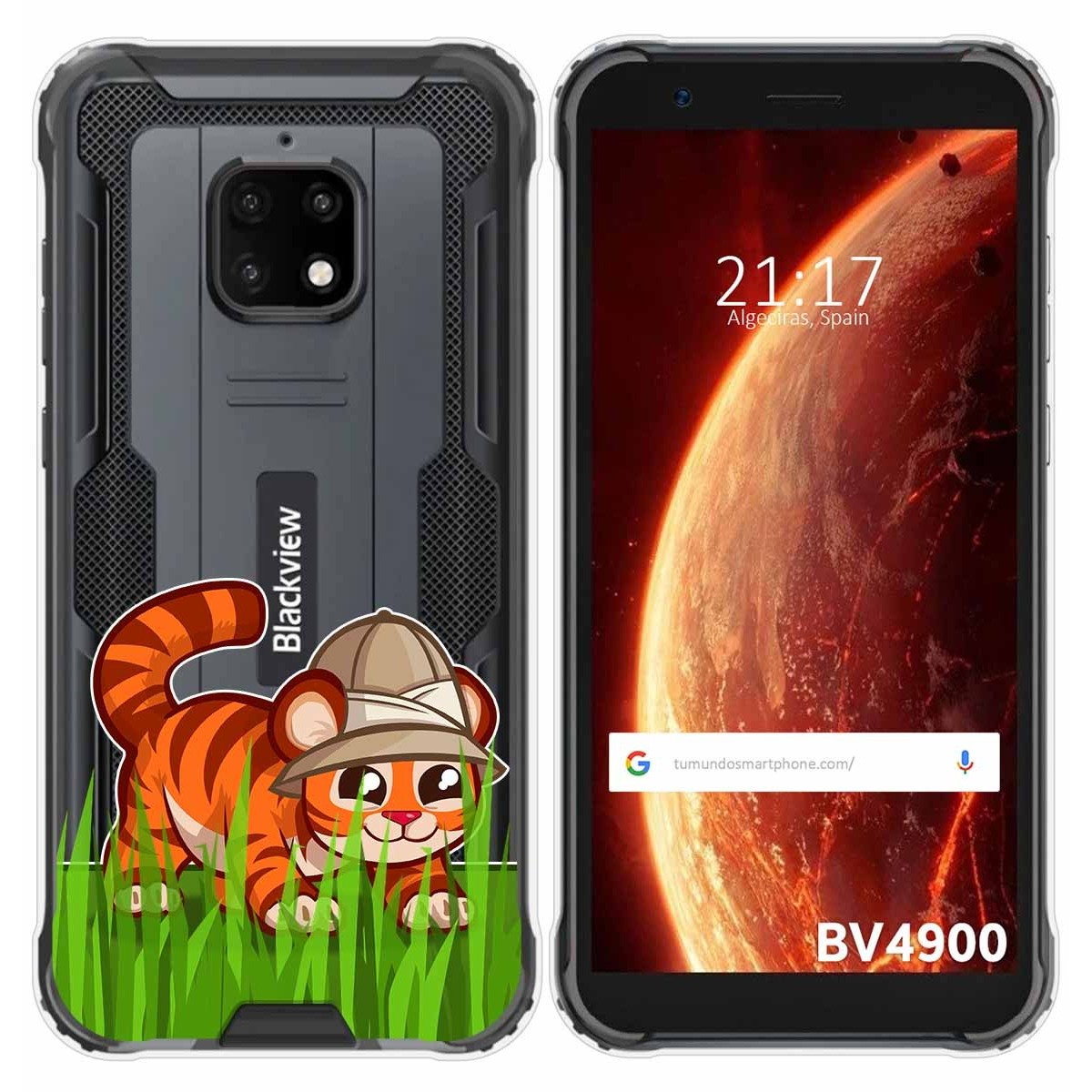 Funda Gel Transparente para Blackview BV4900 / BV4900 Pro diseño Tigre Dibujos