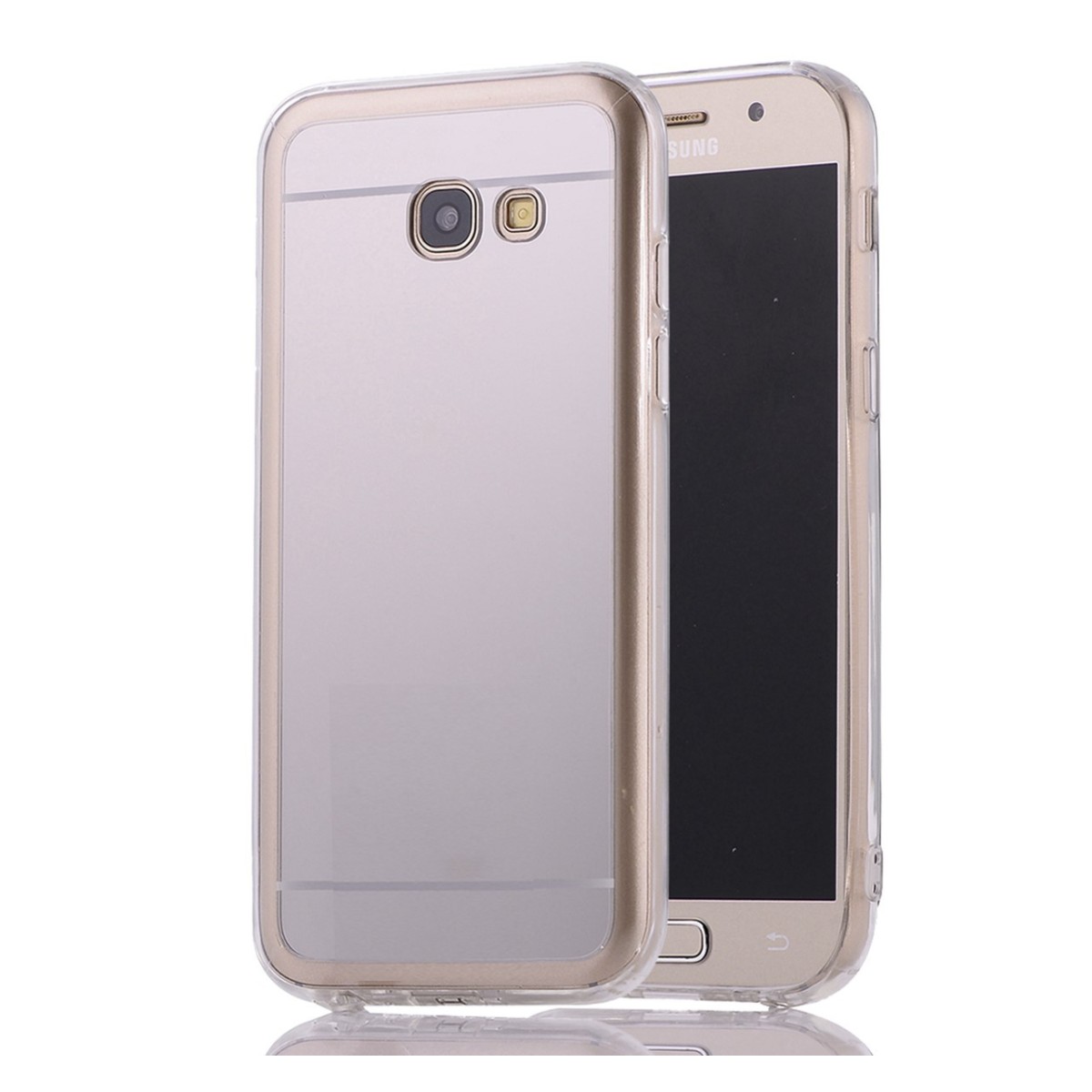 Funda Gel Tpu Efecto Espejo Plata para Samsung Galaxy A3 (2017)