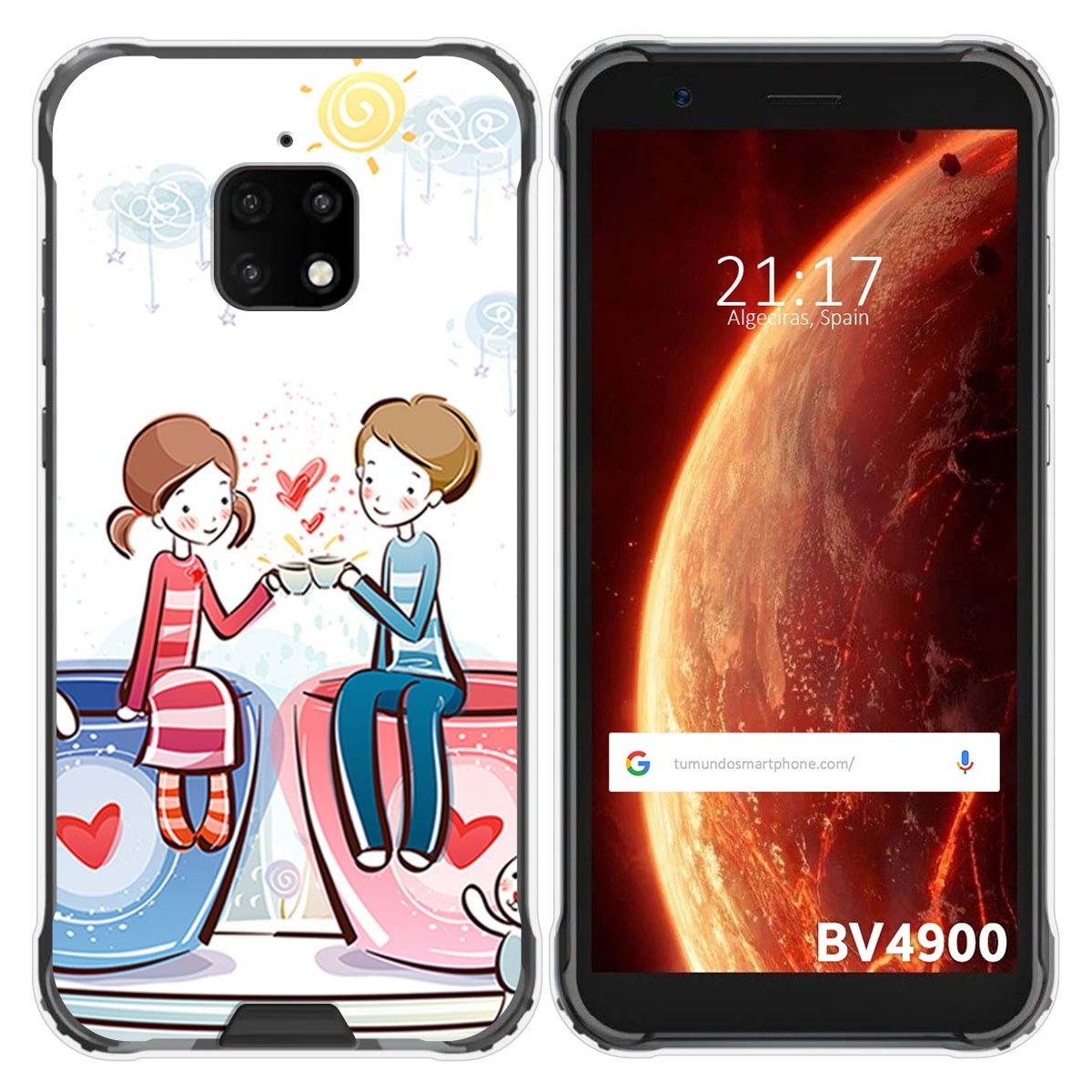 Funda Gel Tpu para Blackview BV4900 / BV4900 Pro diseño Café Dibujos