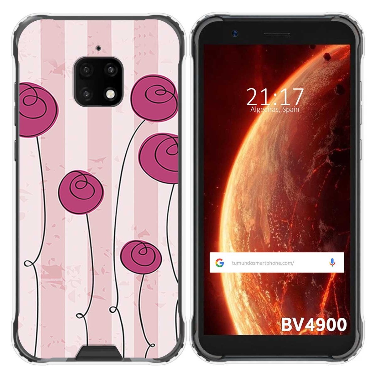 Funda Gel Tpu para Blackview BV4900 / BV4900 Pro diseño Flores Vintage Dibujos
