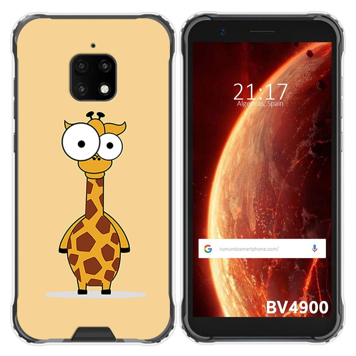 Funda Gel Tpu para Blackview BV4900 / BV4900 Pro diseño Jirafa Dibujos