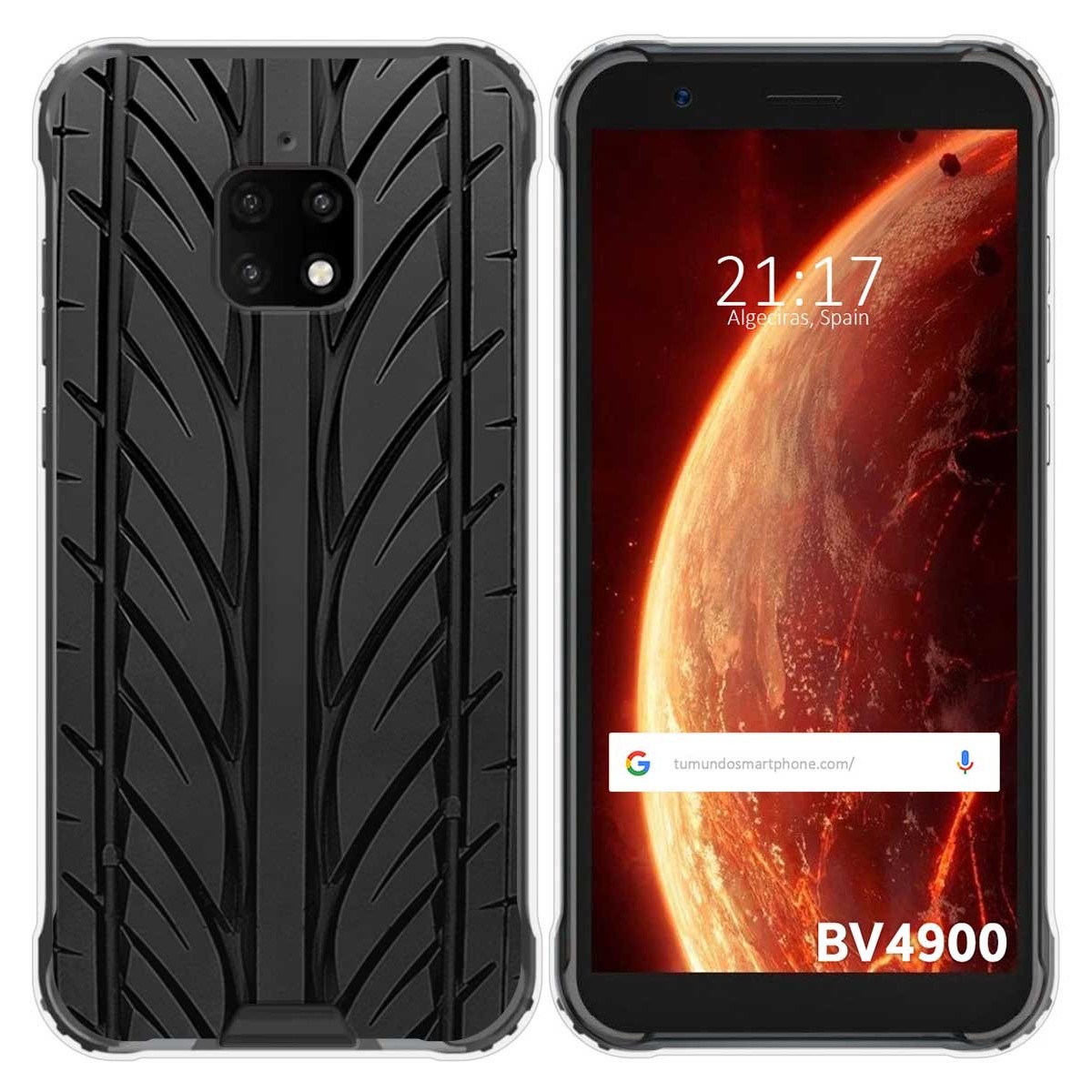Funda Gel Tpu para Blackview BV4900 / BV4900 Pro diseño Neumatico Dibujos