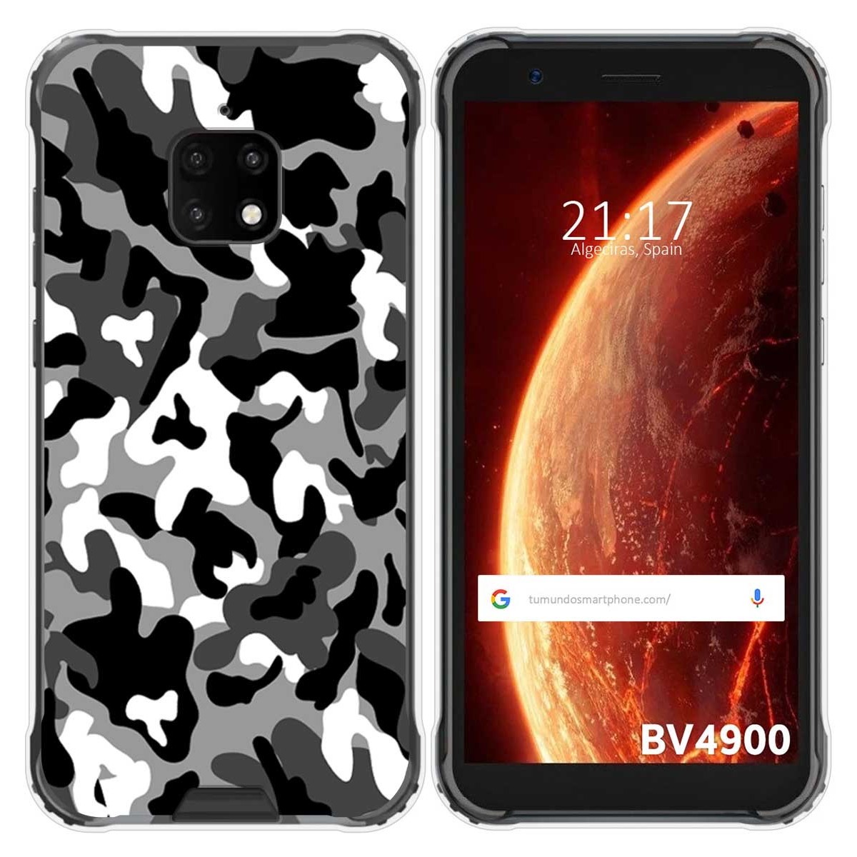 Funda Gel Tpu para Blackview BV4900 / BV4900 Pro diseño Snow Camuflaje Dibujos