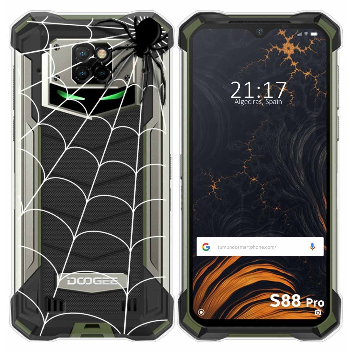 Funda Gel Transparente para Doogee S88 diseño Araña Dibujos