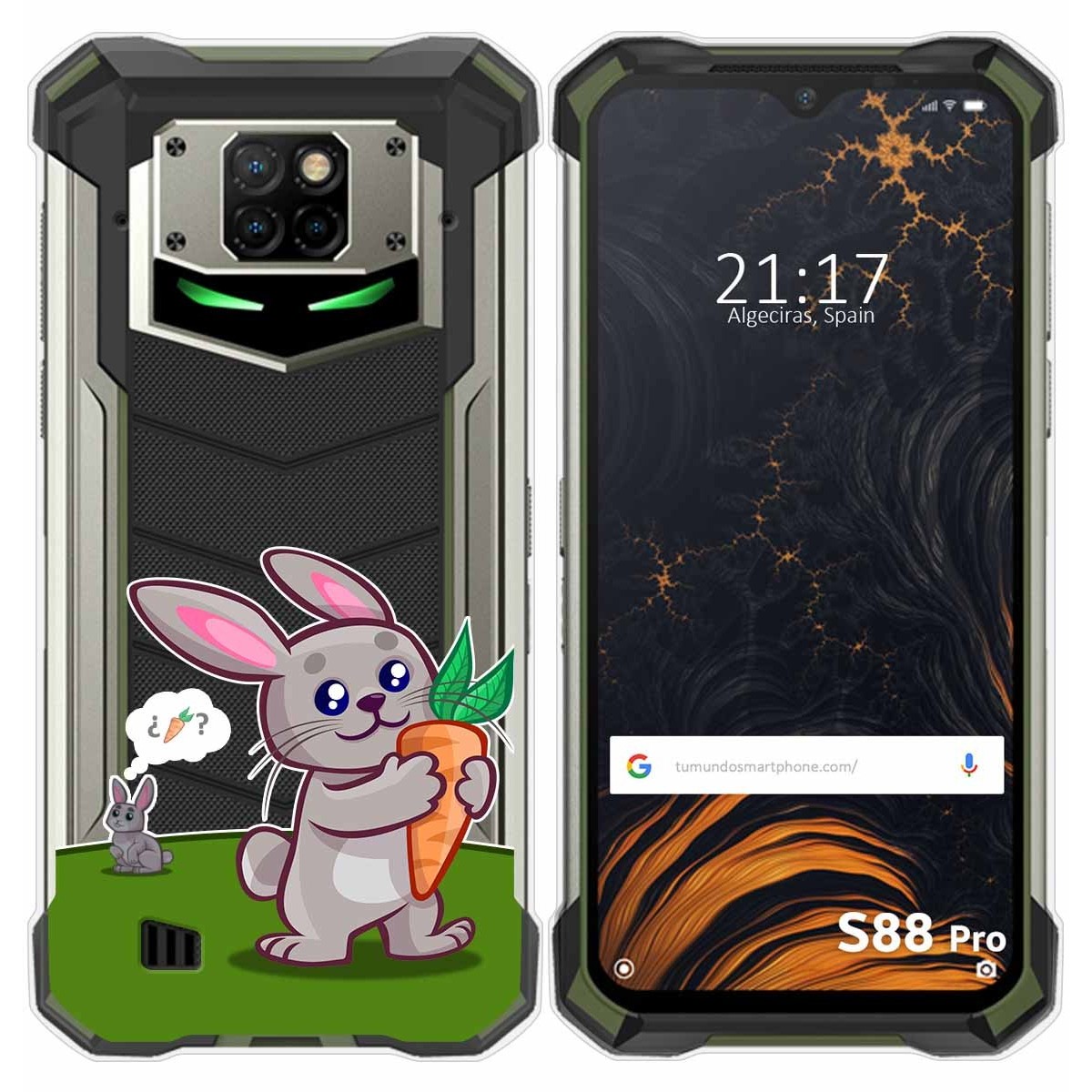 Funda Gel Transparente para Doogee S88 diseño Conejo Dibujos