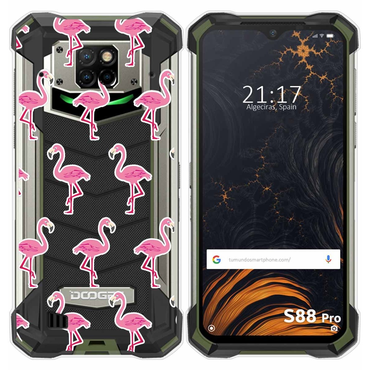 Funda Gel Transparente para Doogee S88 diseño Flamenco Dibujos
