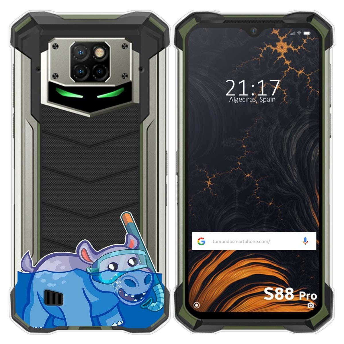 Funda Gel Transparente para Doogee S88 diseño Hipo Dibujos