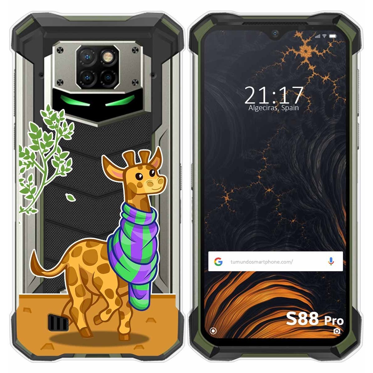 Funda Gel Transparente para Doogee S88 diseño Jirafa Dibujos