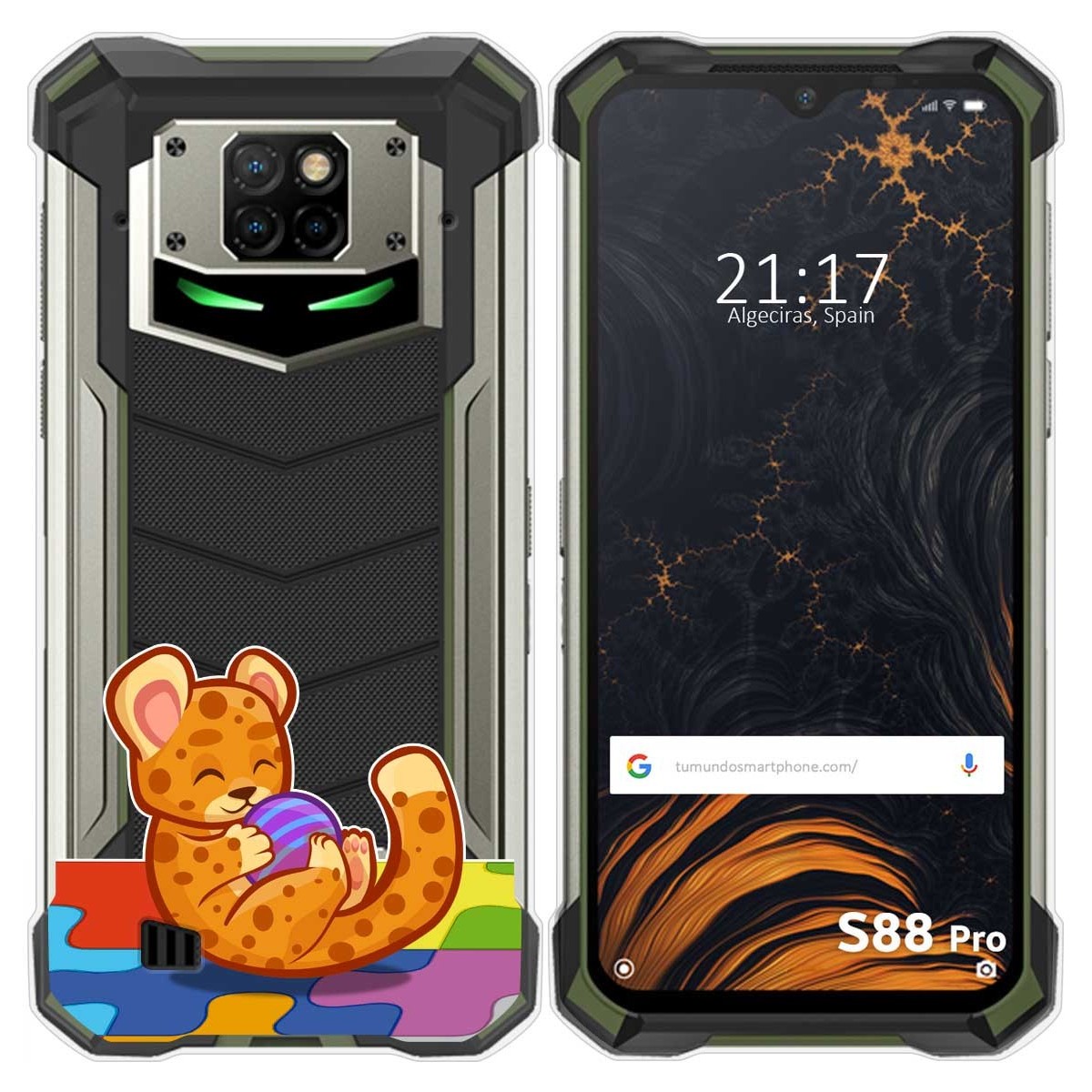 Funda Gel Transparente para Doogee S88 diseño Leopardo Dibujos