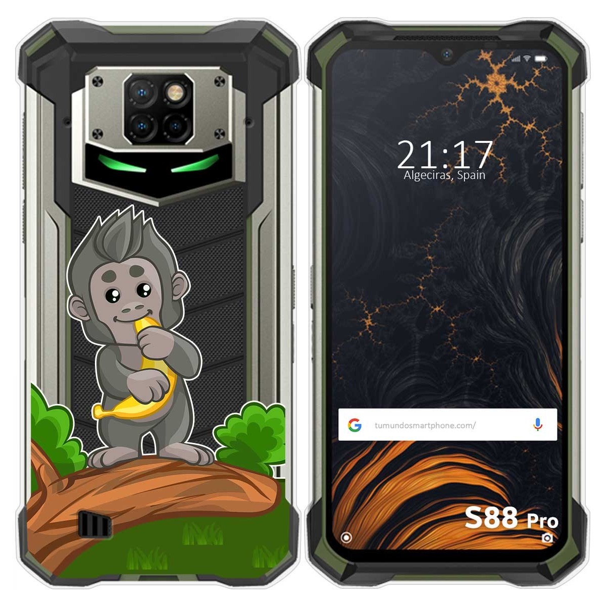 Funda Gel Transparente para Doogee S88 diseño Mono Dibujos