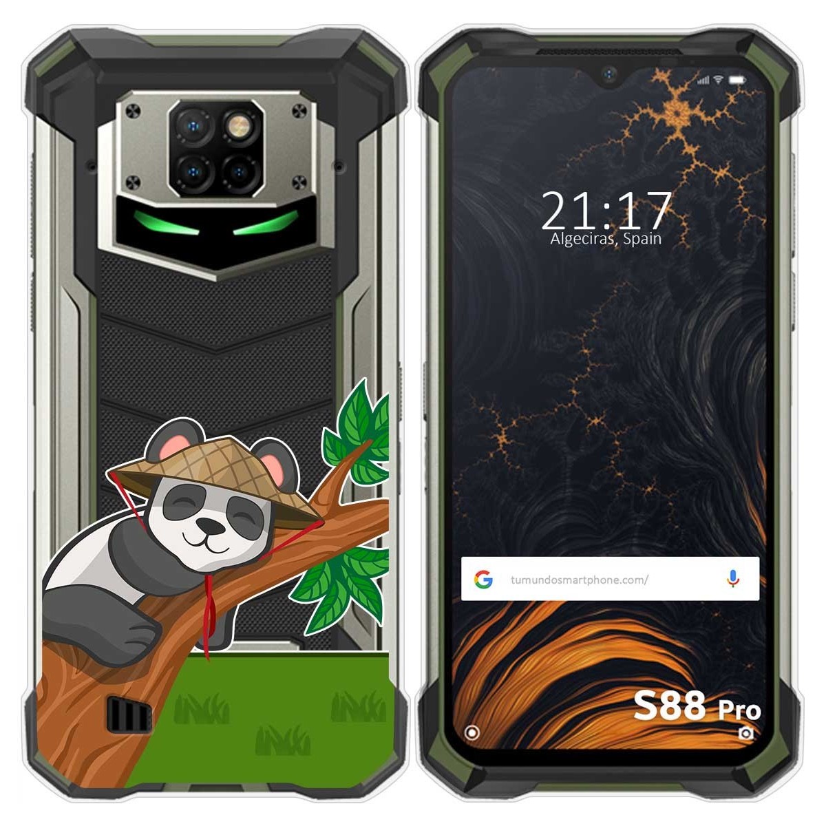 Funda Gel Transparente para Doogee S88 diseño Panda Dibujos