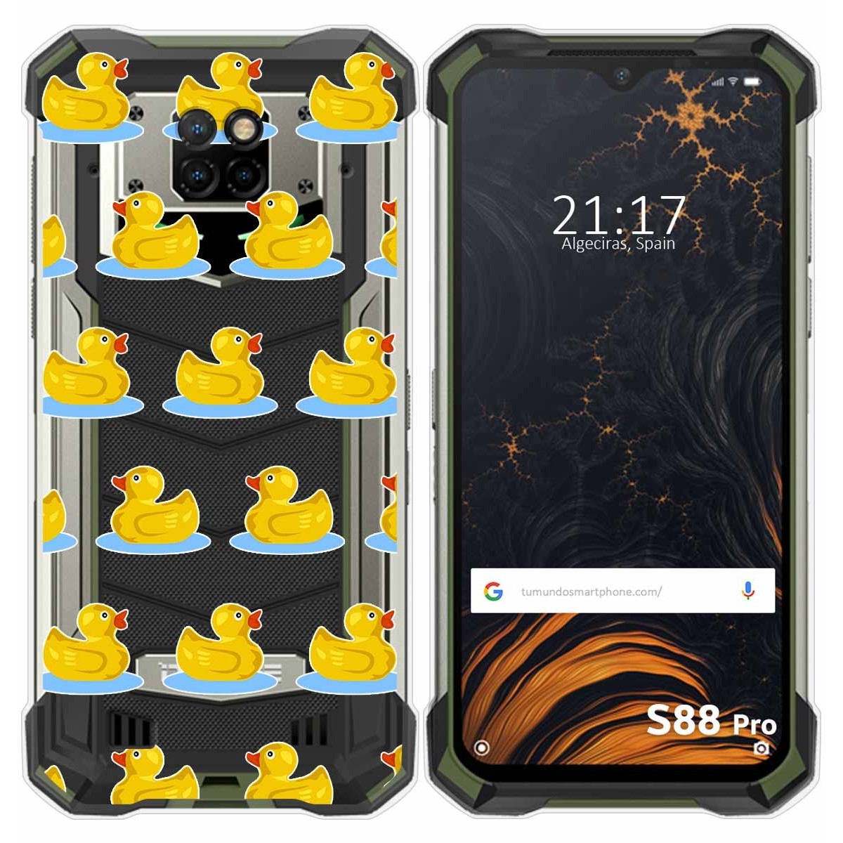 Funda Gel Transparente para Doogee S88 diseño Pato Dibujos