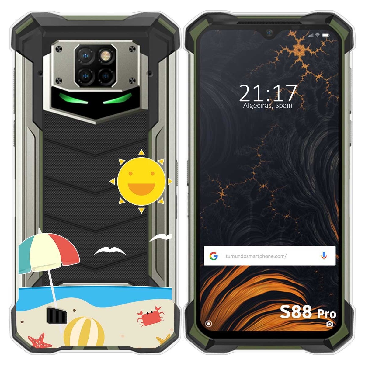 Funda Gel Transparente para Doogee S88 diseño Playa Dibujos