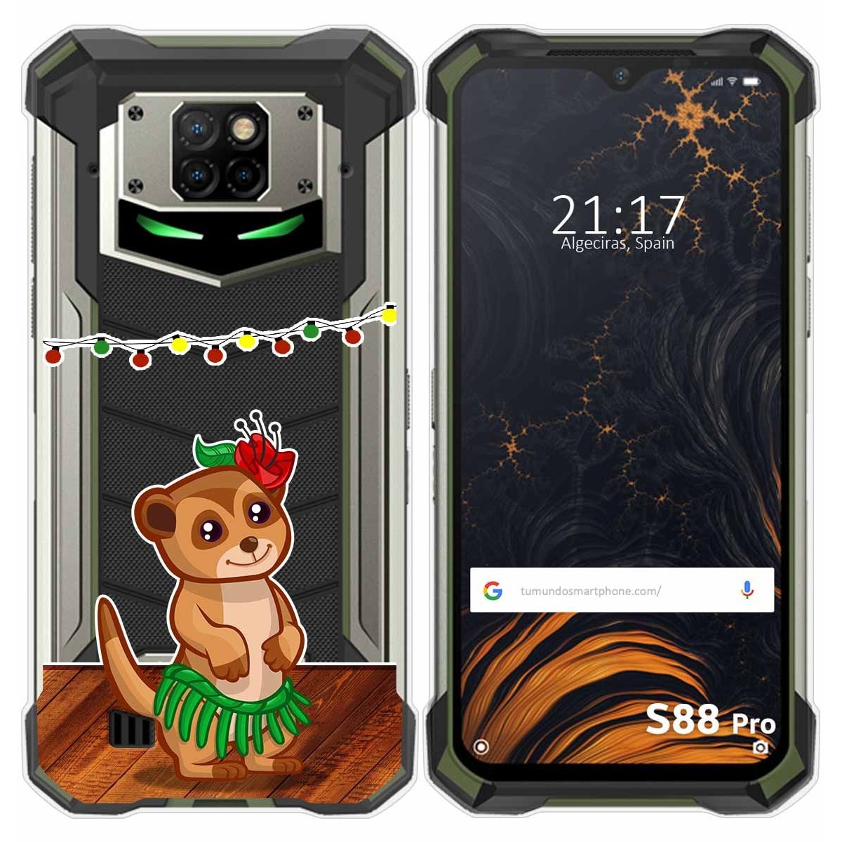 Funda Gel Transparente para Doogee S88 diseño Suricata Dibujos