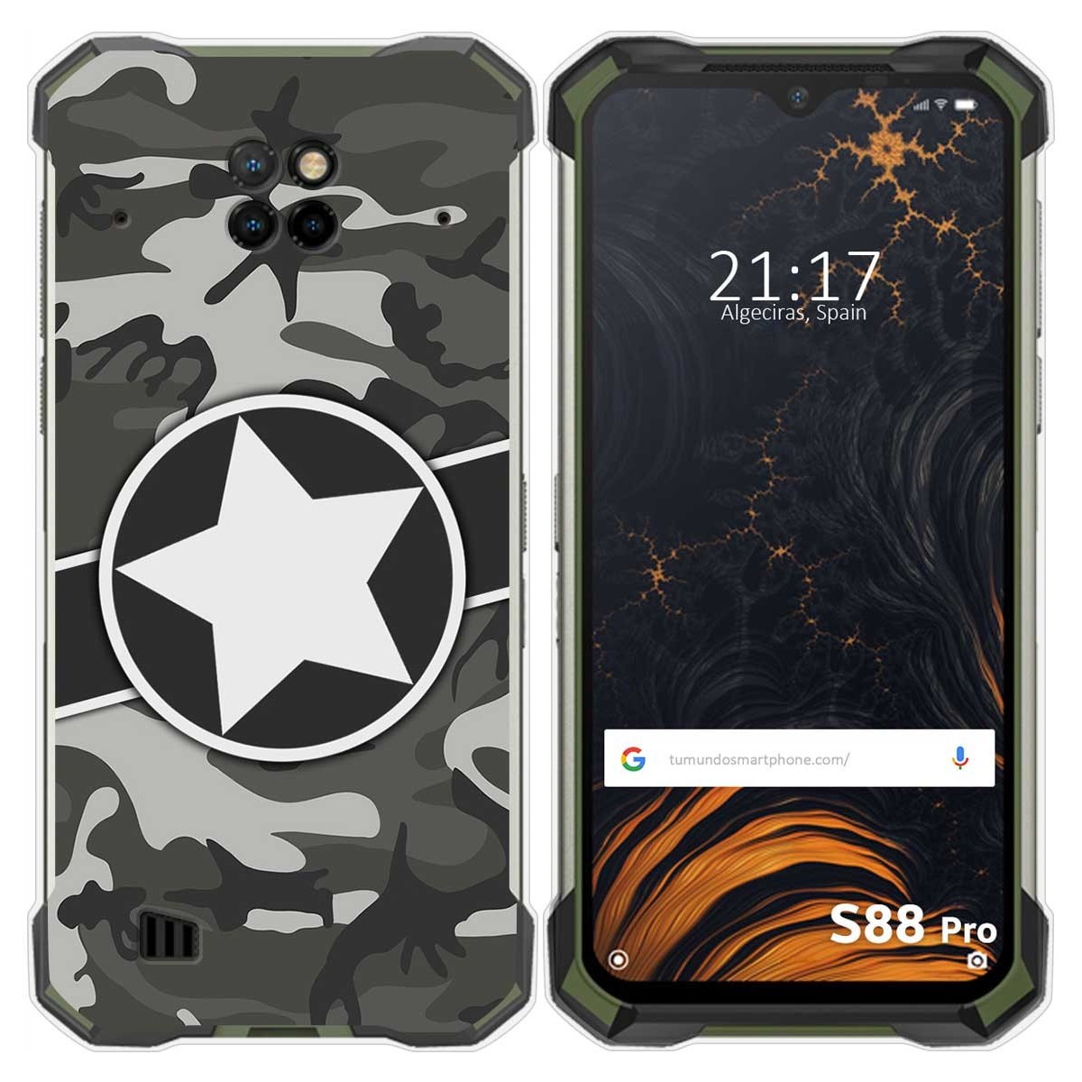 Funda Gel Tpu para Doogee S88 diseño Camuflaje 02 Dibujos