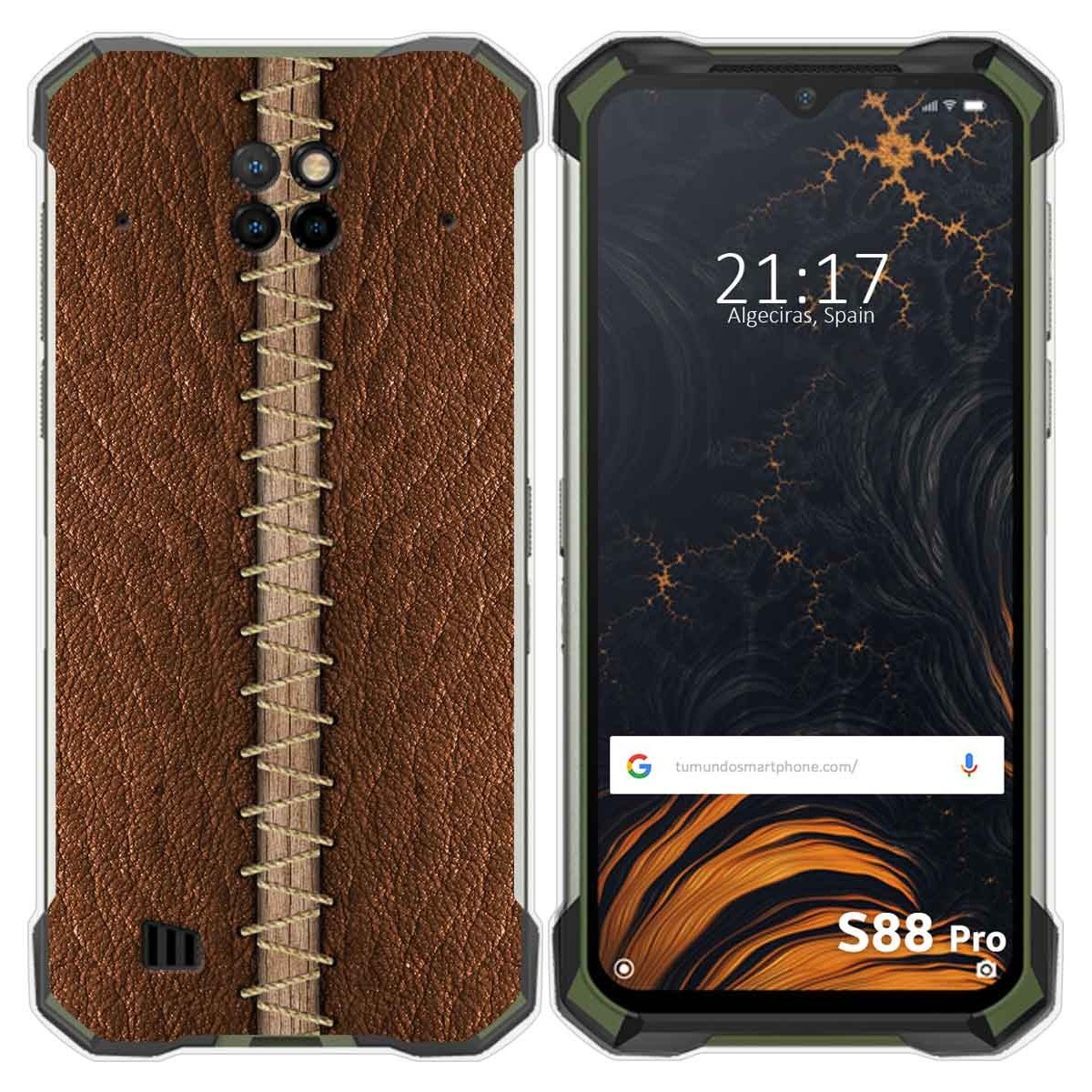 Funda Gel Tpu para Doogee S88 diseño Cuero 01 Dibujos