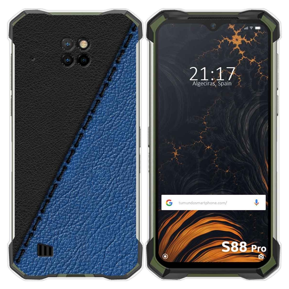 Funda Gel Tpu para Doogee S88 diseño Cuero 02 Dibujos