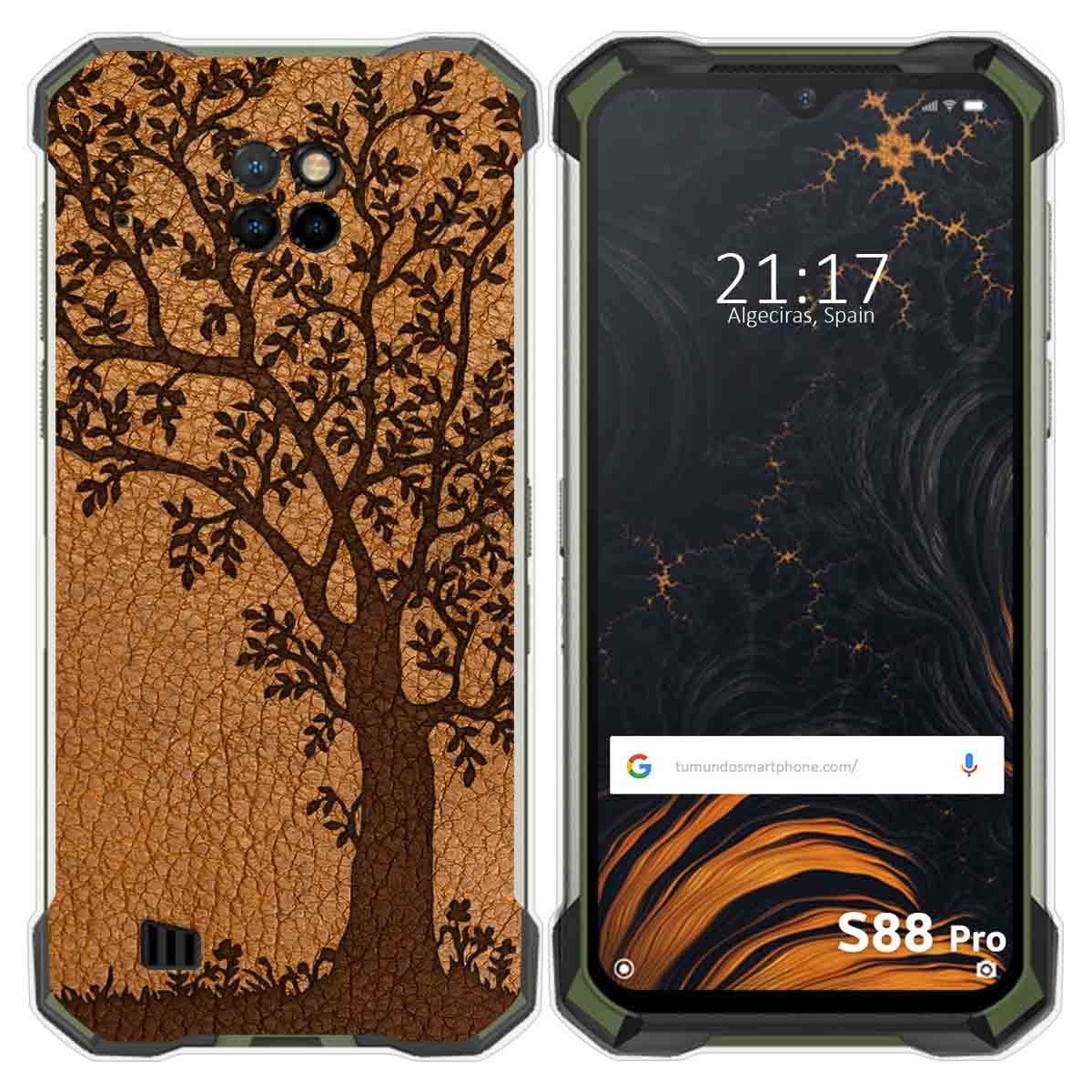 Funda Gel Tpu para Doogee S88 diseño Cuero 03 Dibujos