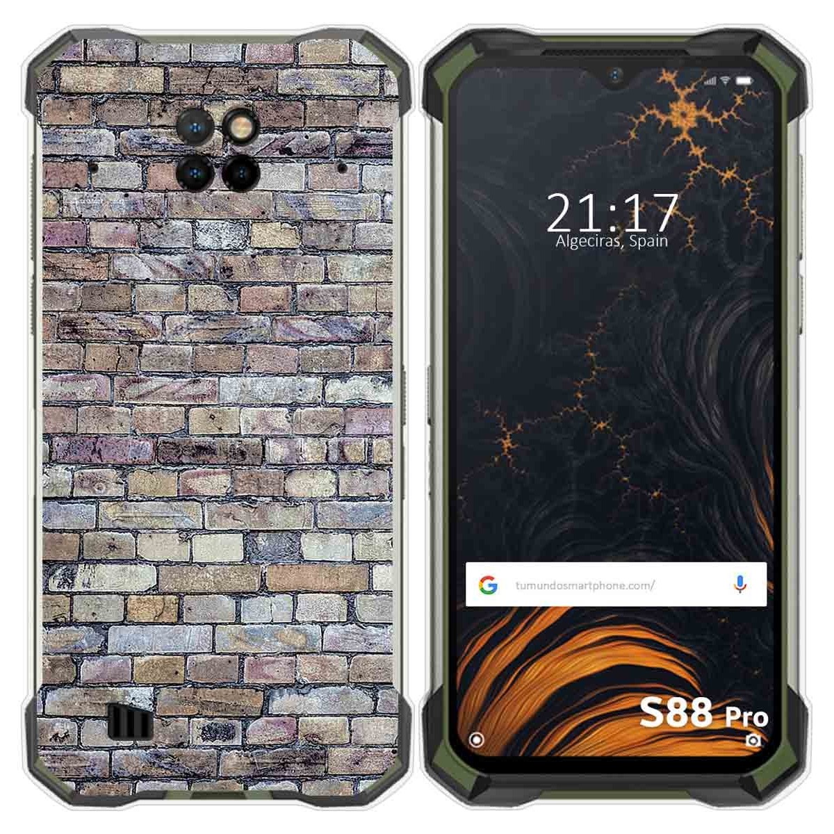 Funda Gel Tpu para Doogee S88 diseño Ladrillo 02 Dibujos