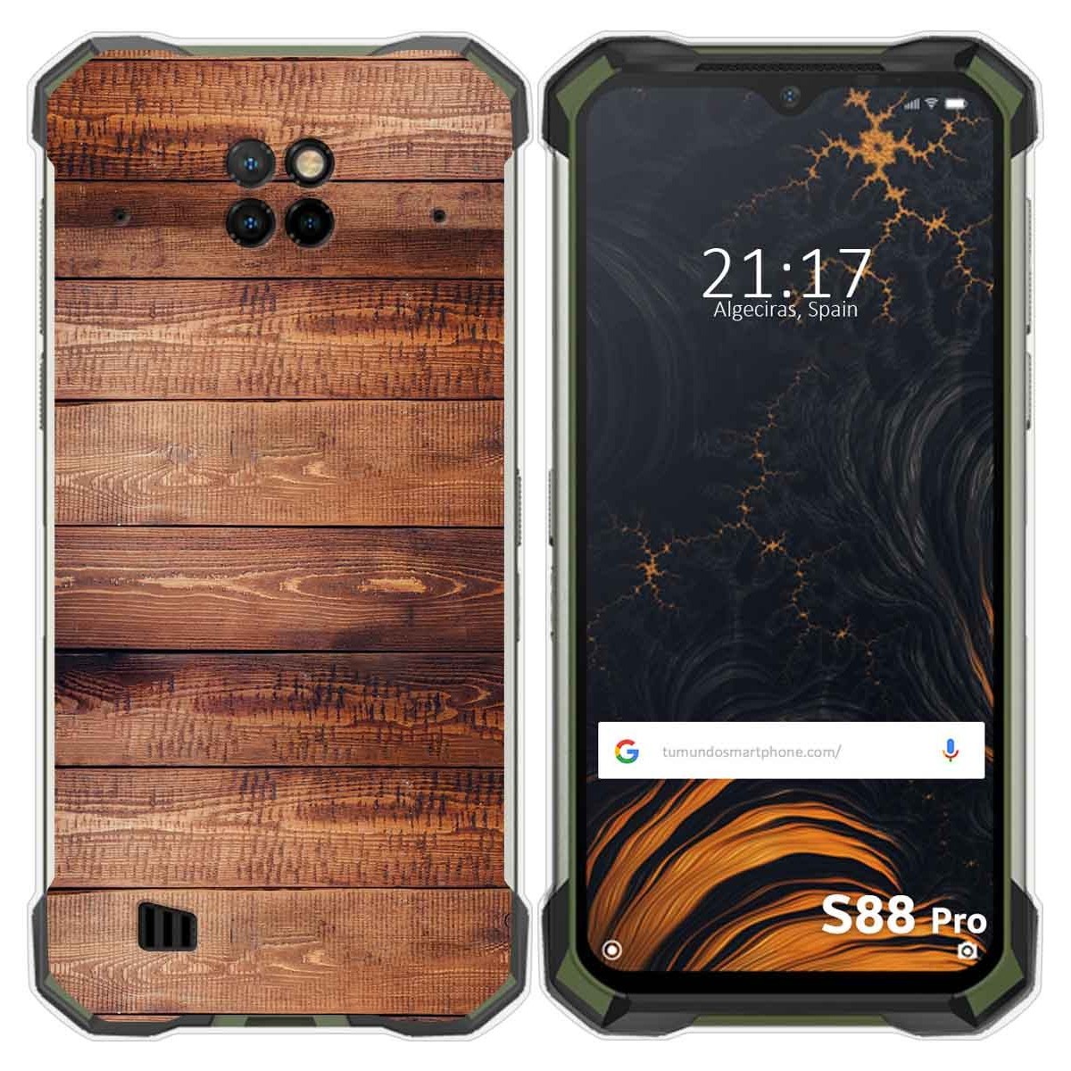 Funda Gel Tpu para Doogee S88 diseño Madera 02 Dibujos