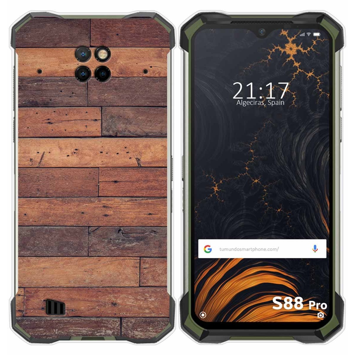 Funda Gel Tpu para Doogee S88 diseño Madera 03 Dibujos