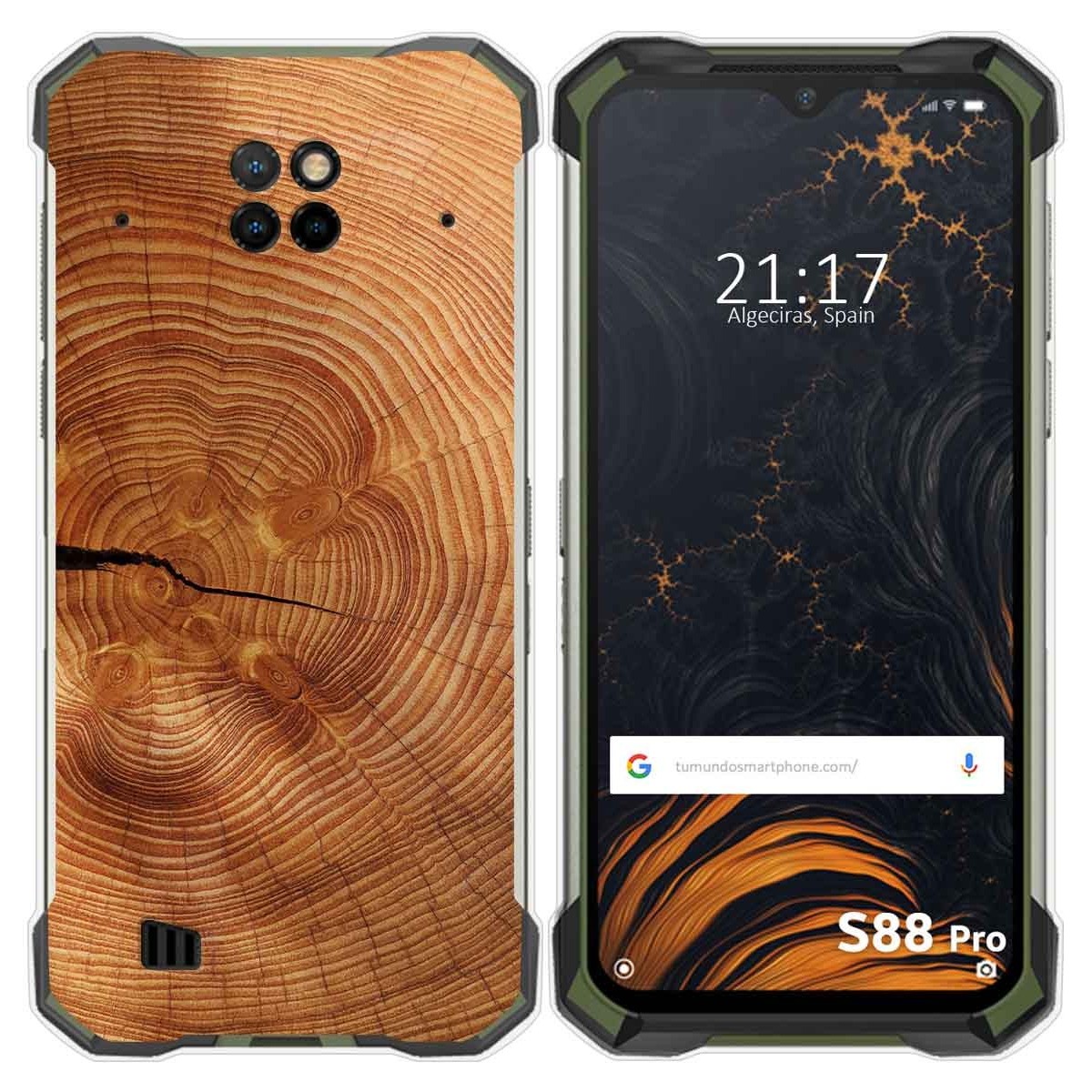 Funda Gel Tpu para Doogee S88 diseño Madera 04 Dibujos